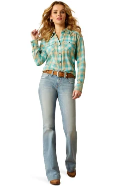 Sale Roping Plaid Shirt Women Tops & T-shirts