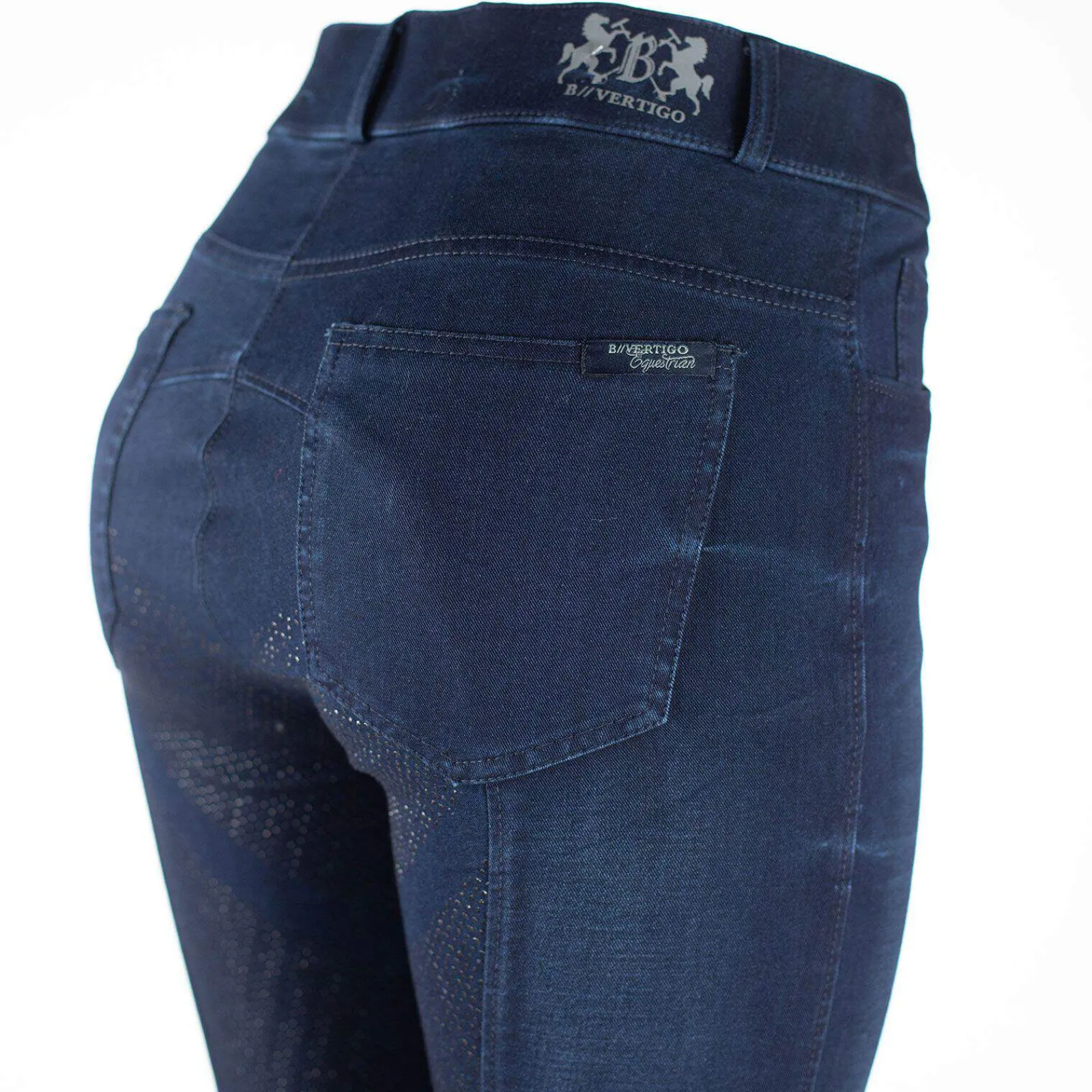 Clearance B Vertigo Elle Full Seat Breeches Denim with silicone grip for Woman Full Seat Breeches