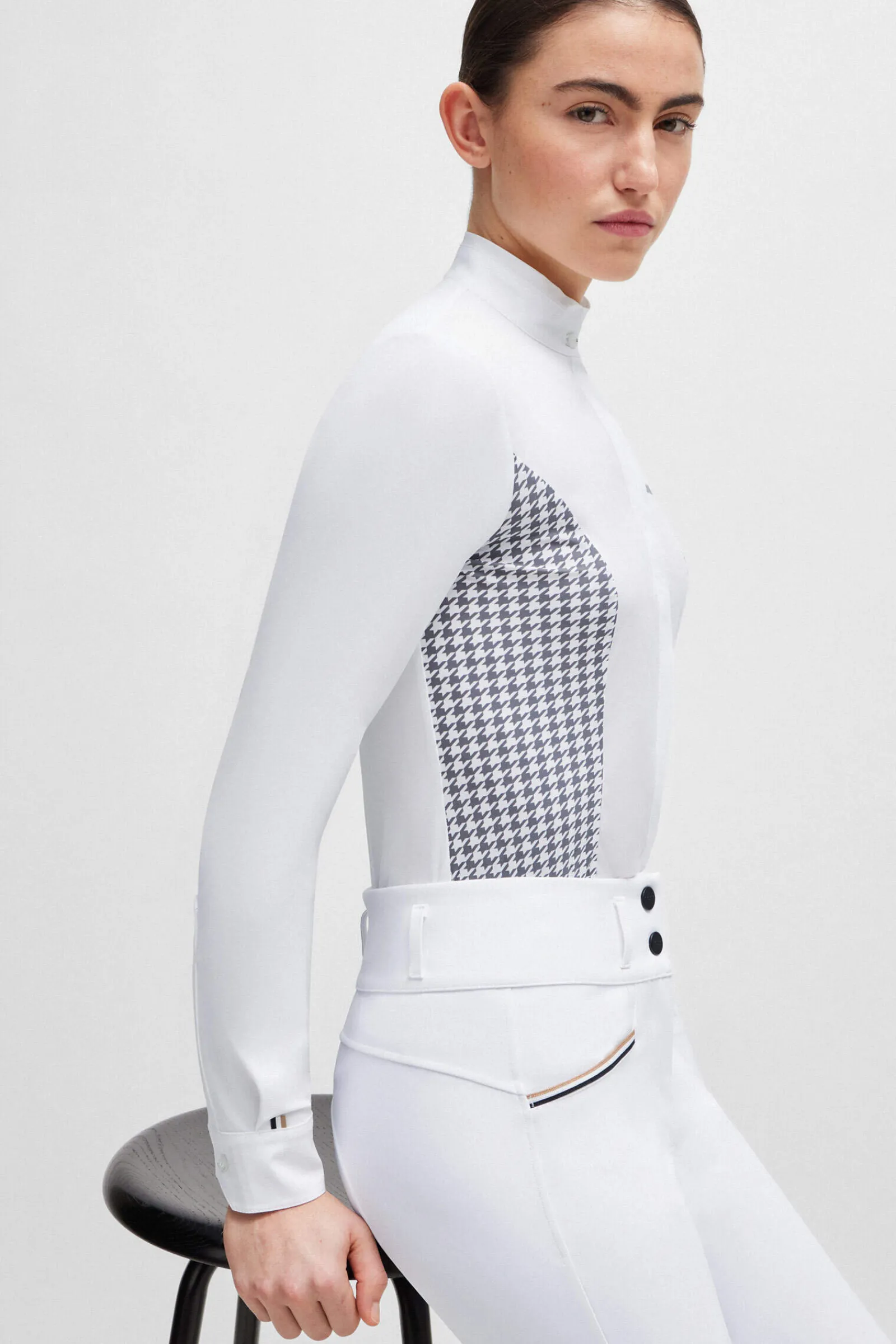 Hot Emma Show Blouse Houndstooth Women Show Clothing|Tops & T-shirts