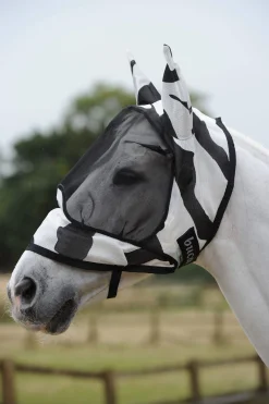 Fashion Buzz-Off Zebra Deluxe Fly Mask Fly Masks & Fringes|Fly Masks & Fringes