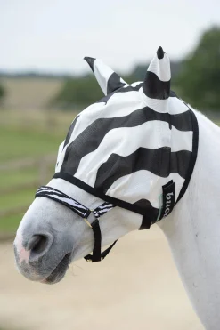 Sale Buzz-Off Zebra Fly Mask Fly Masks & Fringes|Fly Masks & Fringes