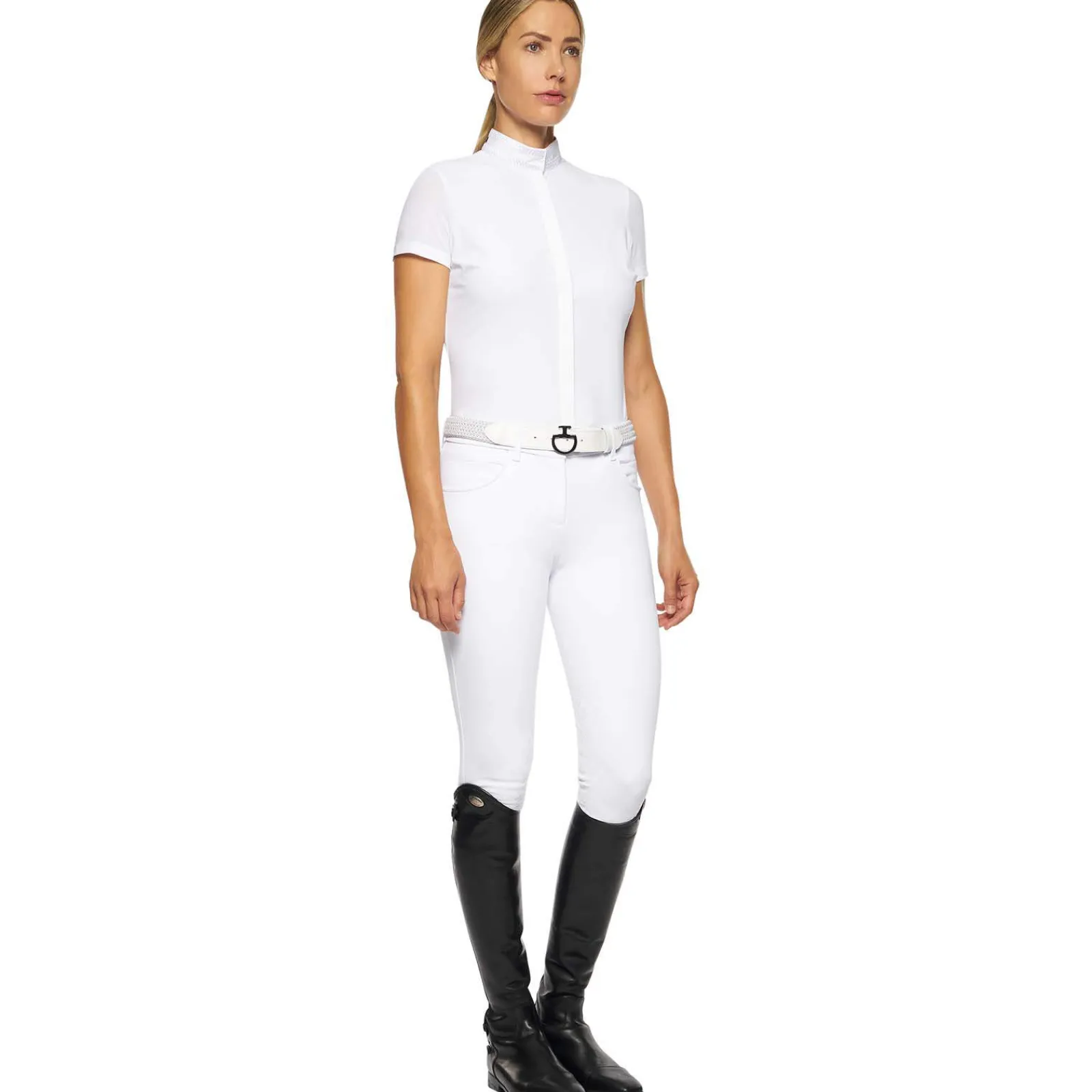 Outlet Cavalleria Toscana Embroidery Short Sleeve Show Shirt Women Show Clothing