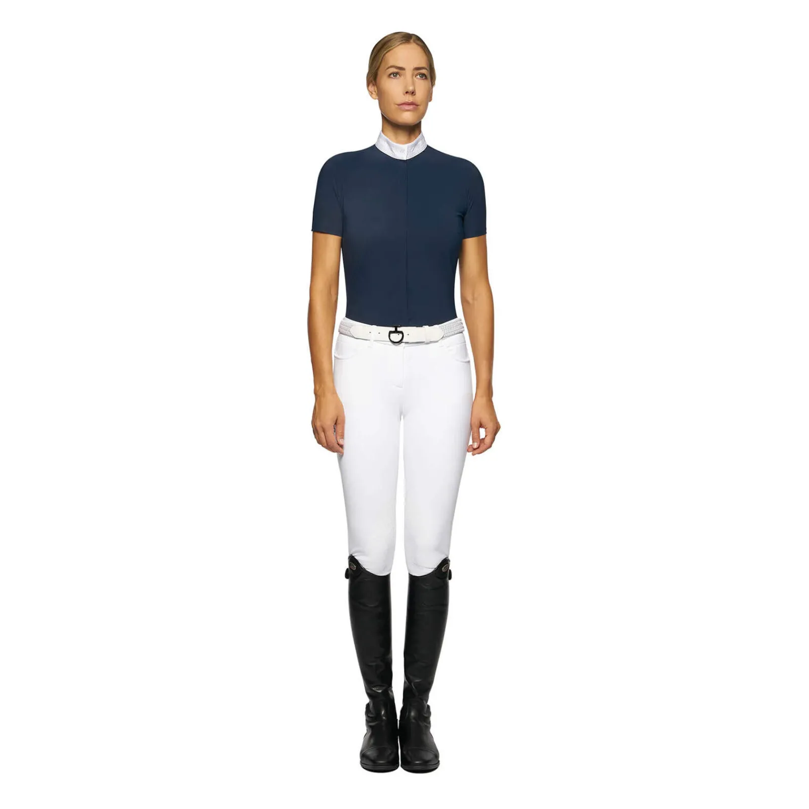 Discount Cavalleria Toscana Embroidery Short Sleeve Show Shirt Women Tops & T-shirts
