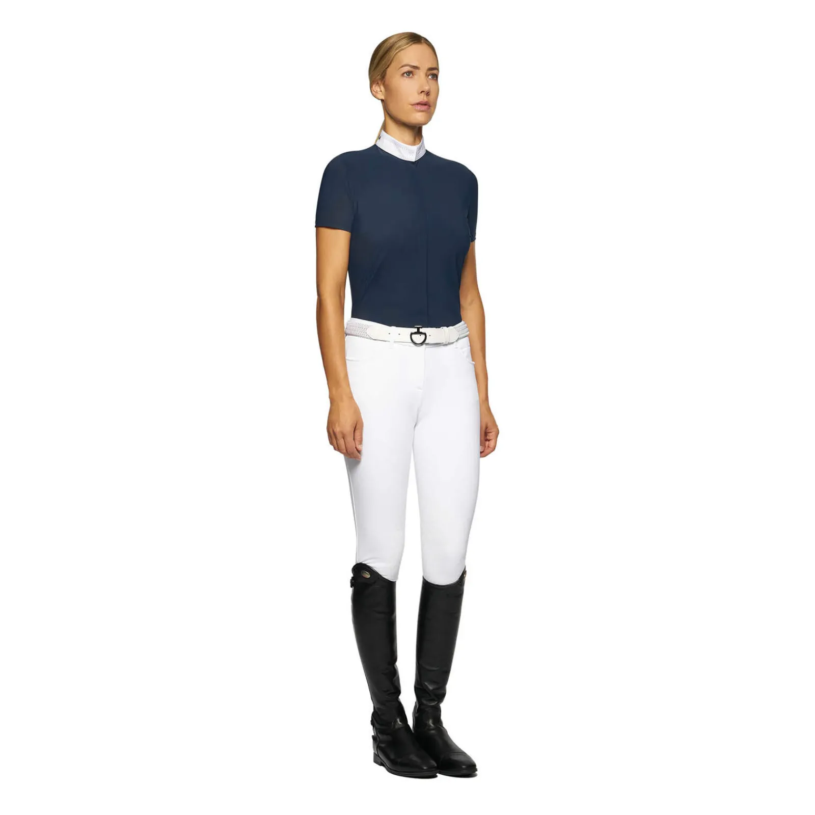 Discount Cavalleria Toscana Embroidery Short Sleeve Show Shirt Women Tops & T-shirts
