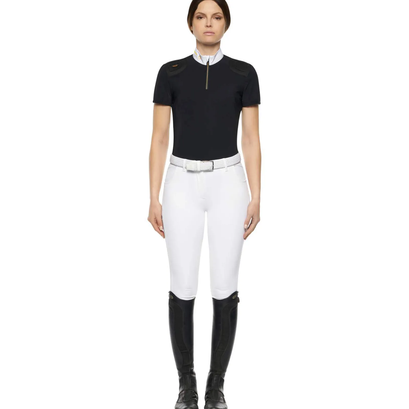 Clearance Cavalleria Toscana R-Evo Epaulet Shortsleeve Zip Polo Women Show Clothing|Tops & T-shirts