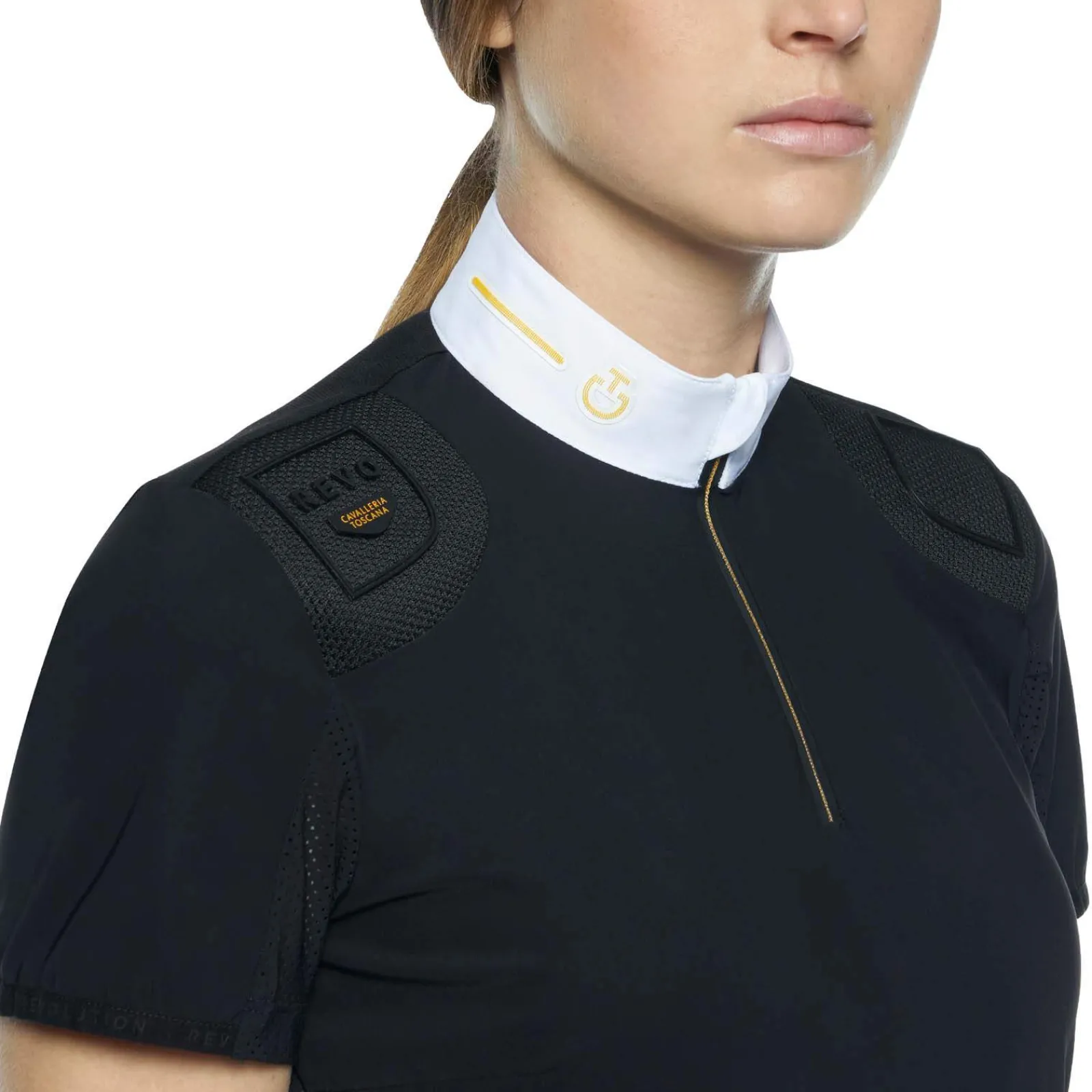 Clearance Cavalleria Toscana R-Evo Epaulet Shortsleeve Zip Polo Women Show Clothing|Tops & T-shirts