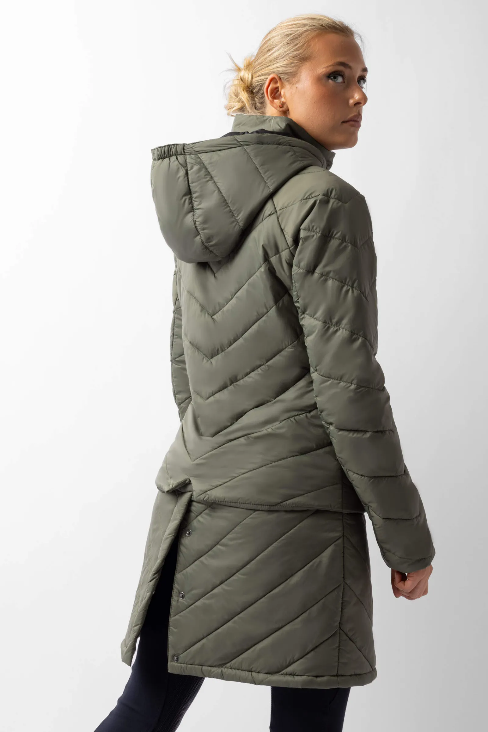 Hot Aurora Padded Parka Riding Riding Jacket with Removable Skirt Women Coats & Jackets