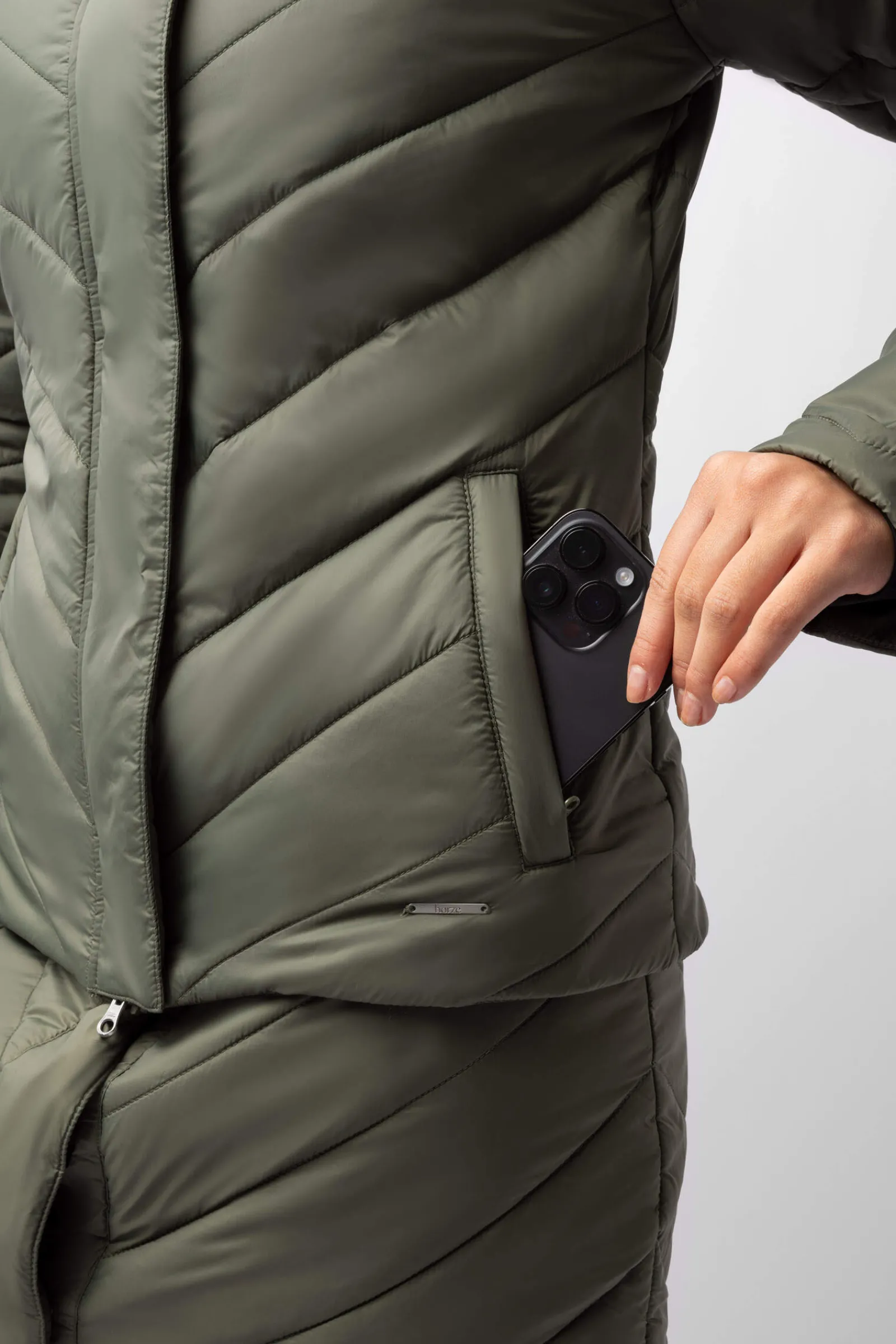 Hot Aurora Padded Parka Riding Riding Jacket with Removable Skirt Women Coats & Jackets
