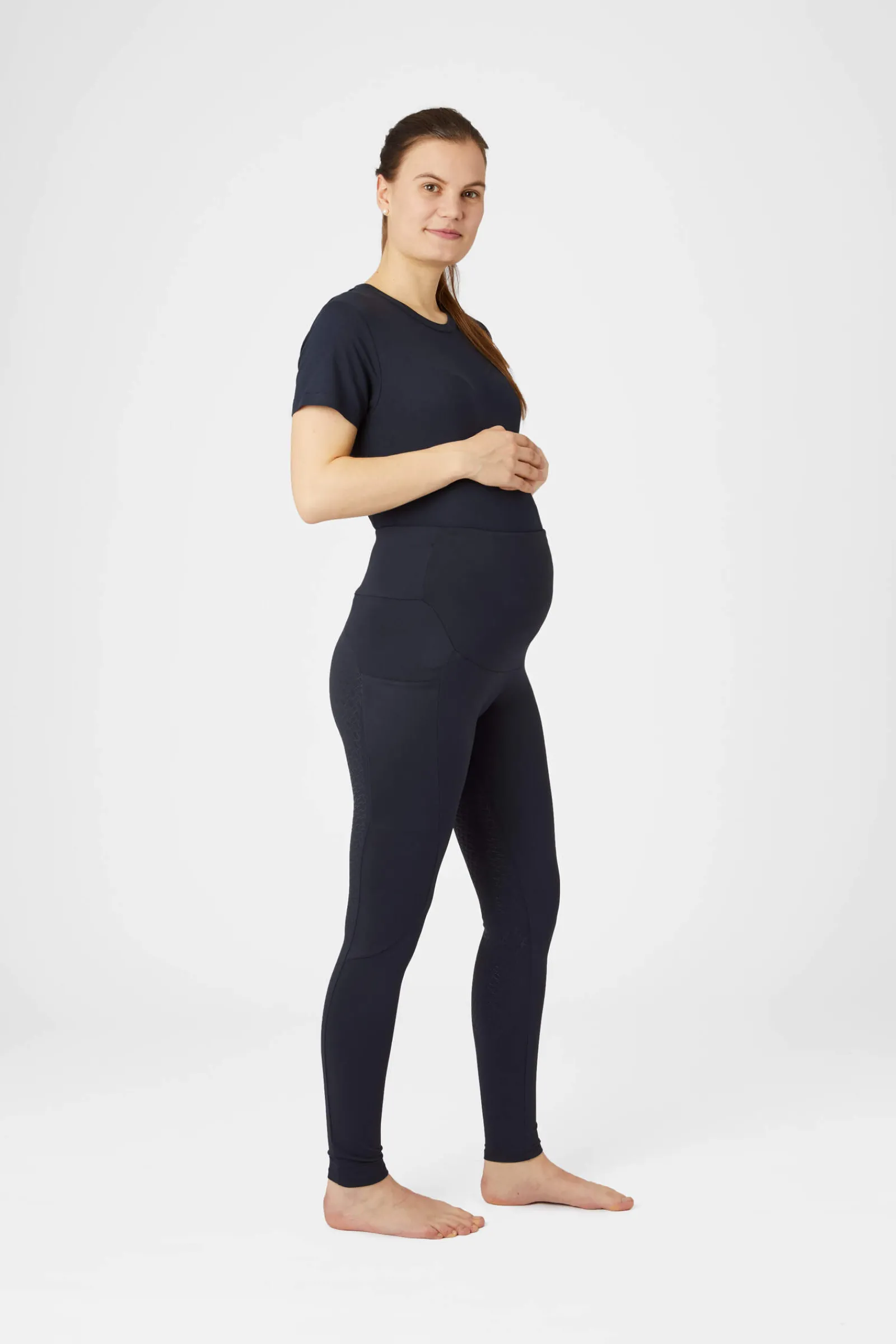 Fashion Ginny Maternity Silicone Full Seat Riding Tights with Phone Pockets Riding Tights