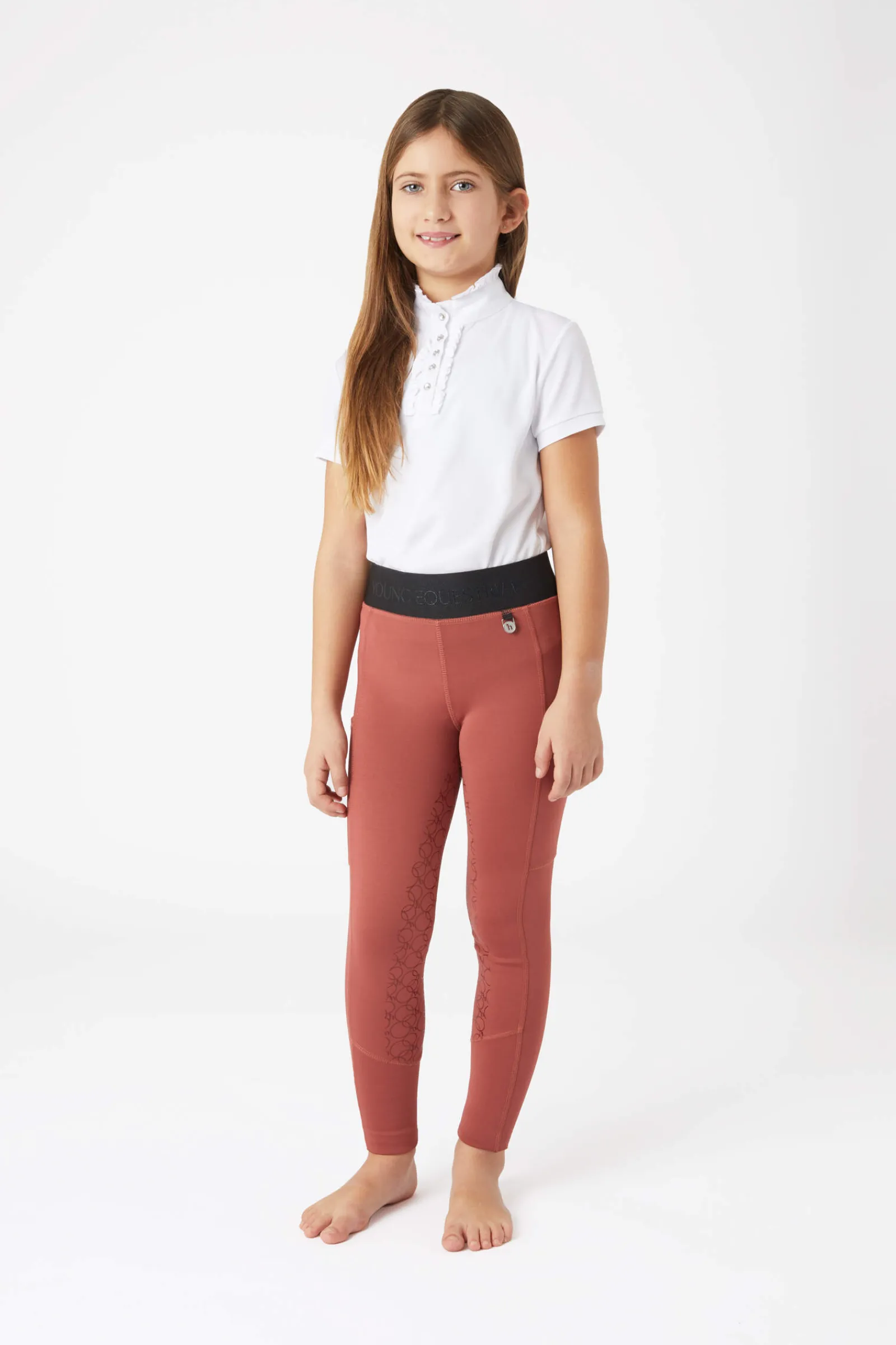 Discount Leighton Teens Silicone Full Grip Riding Tights with Warm Lining Kids Riding Tights