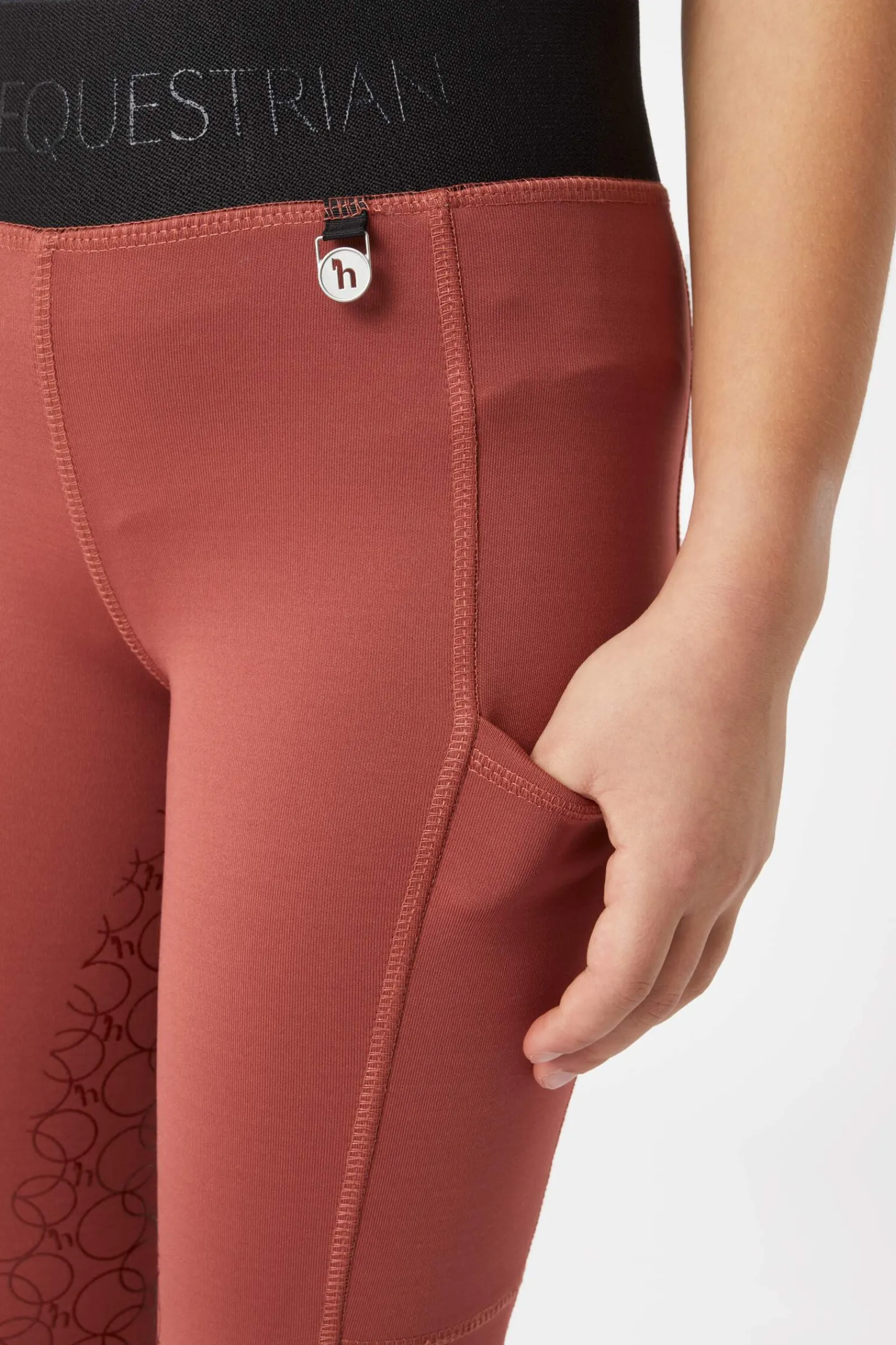 Discount Leighton Teens Silicone Full Grip Riding Tights with Warm Lining Kids Riding Tights