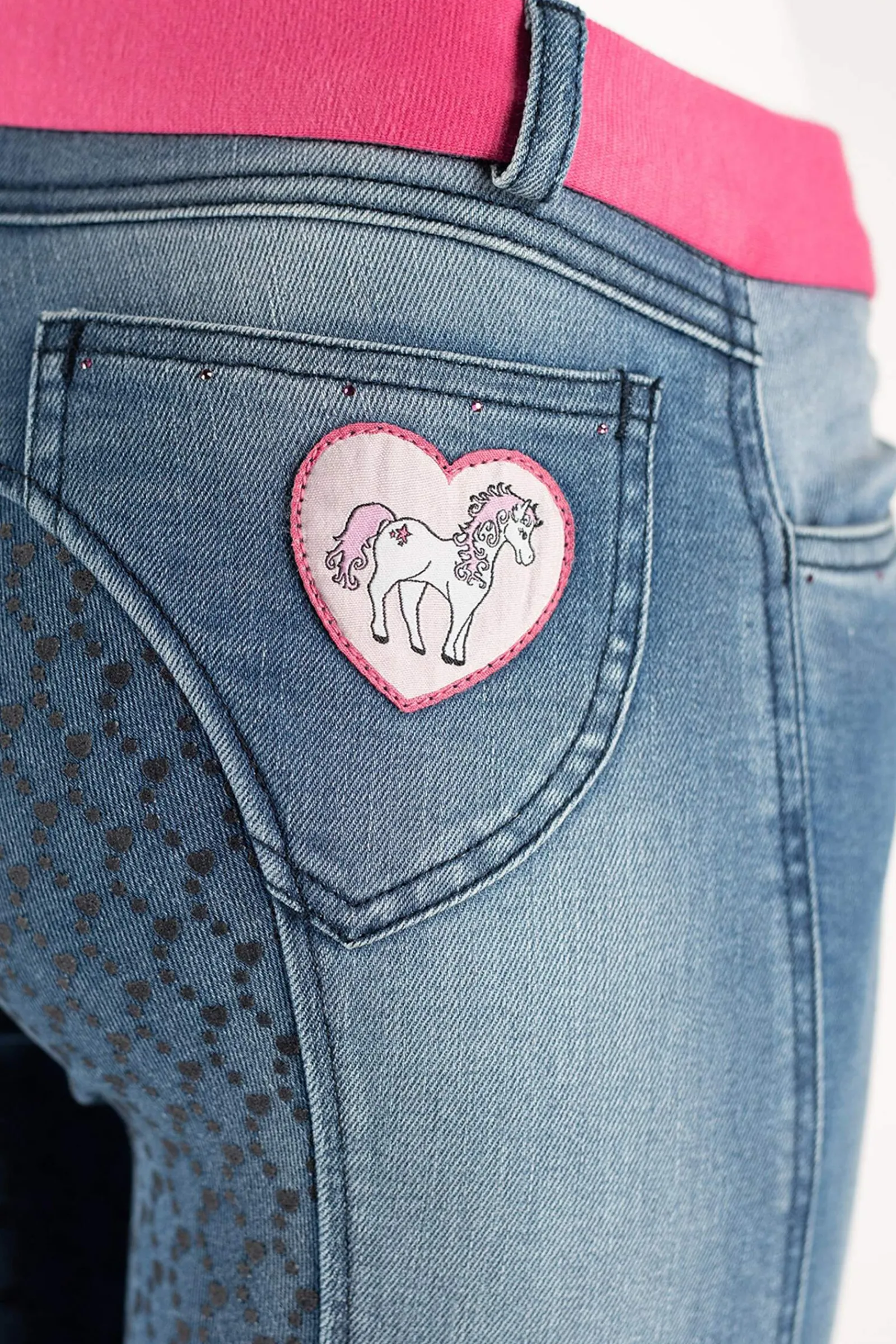 Best Poppy Kids Denim Silicone Full Seat Breeches Kids Jodhpurs & Breeches