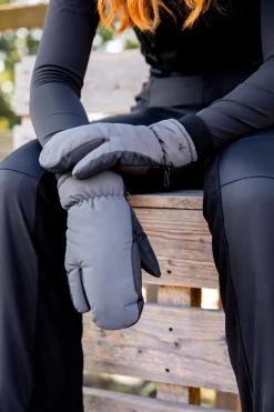 Outlet Reflective 3-Finger Mittens Riding Gloves For Winter