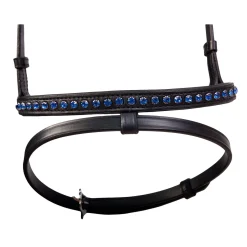 Hot Combined noseband, 1 row crystals Bridles & Nosebands