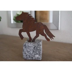 Hot Steel horse w. granite stone Gifts & Horse Toys