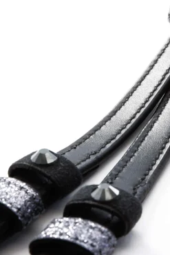 Sale Spur straps leather Grey - rhinestones Spur Straps