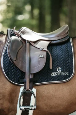 Fashion Horsewear Saddle Pad Leather Fishbone Jumping Pony Saddle Pads|All Purpose & Jumping Saddle Pads