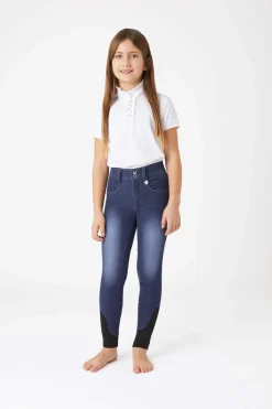 New Kids Full Grip Denim Breeches Kids Jodhpurs & Breeches