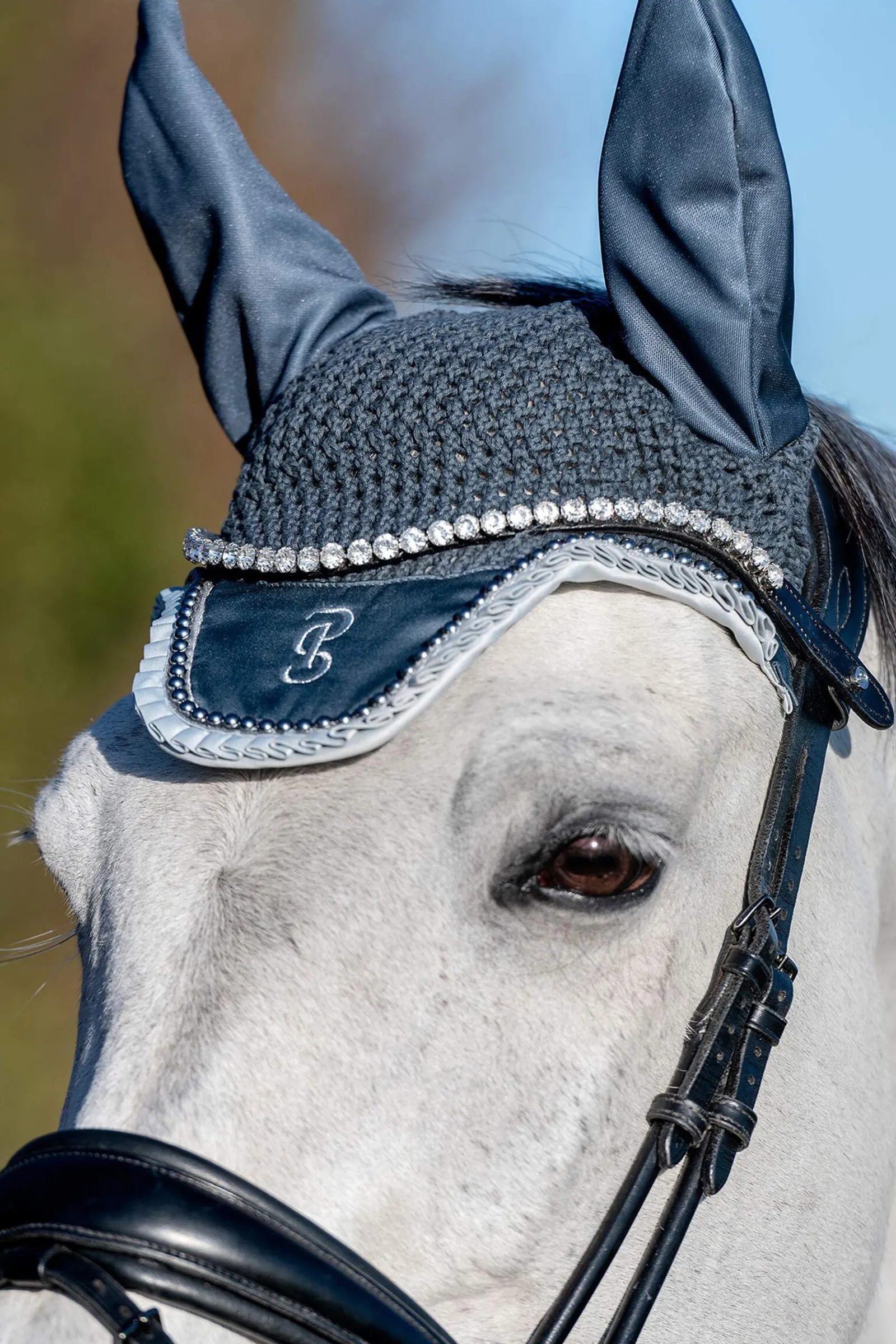 Outlet PS of Sweden Fly Hat Ruffle Pearl Ear Bonnets & Fly Veils|Ear Bonnets & Fly Veils