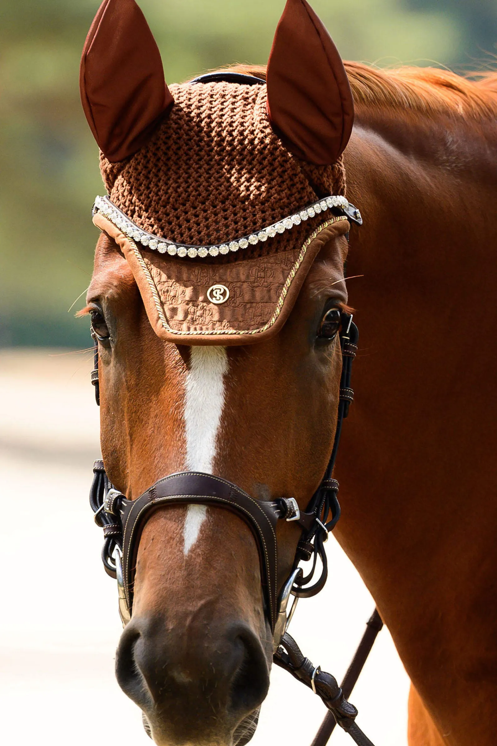 New PS of Sweden Fly Hat Velvet Monogram Ear Bonnets & Fly Veils|Ear Bonnets & Fly Veils