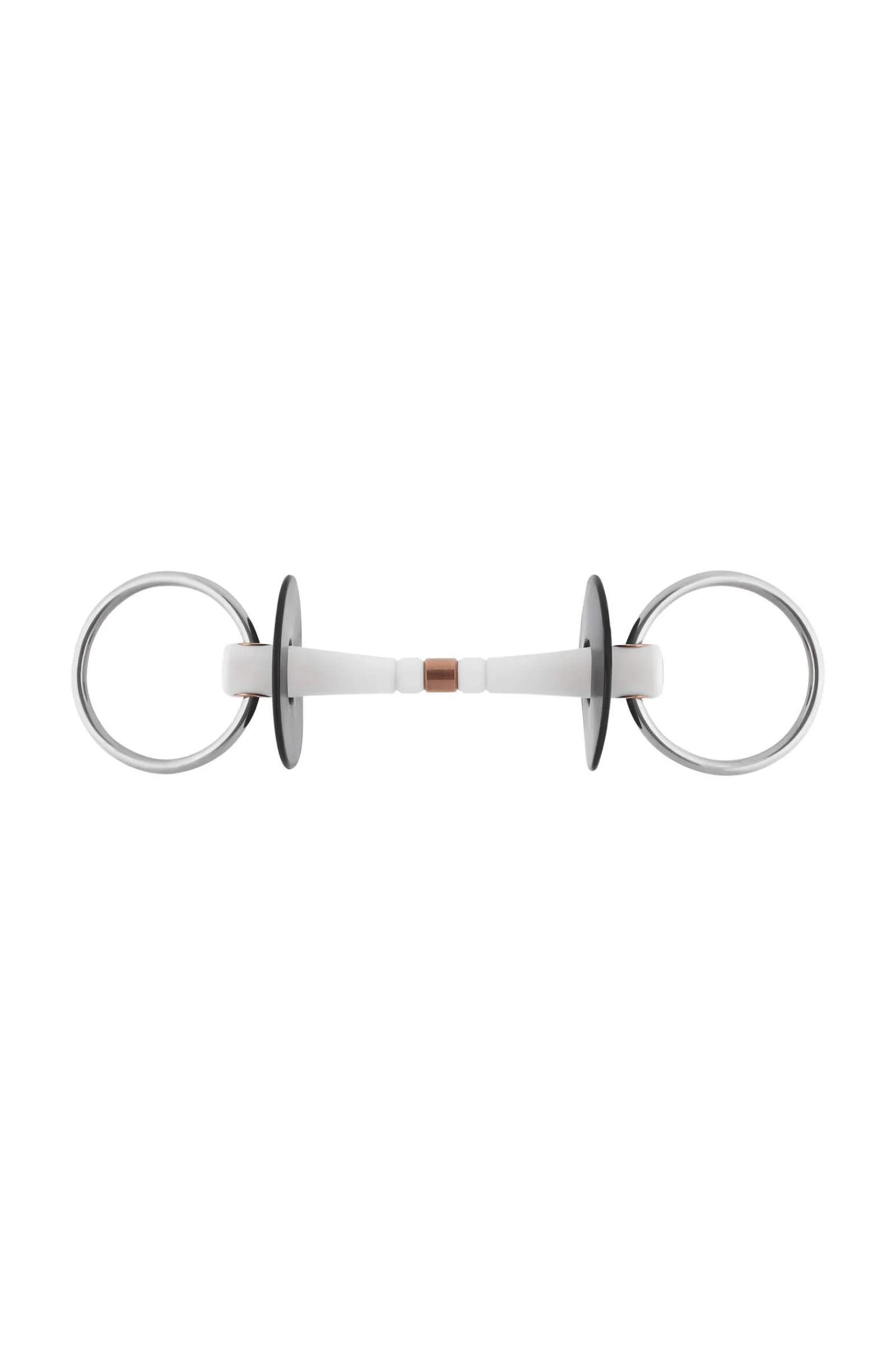 Fashion Nathe Loose Ring Snaffle 20mm w/ Flexible Mullen Mouth, Copper Middle Link (70mm ring) Loose Ring Snaffles