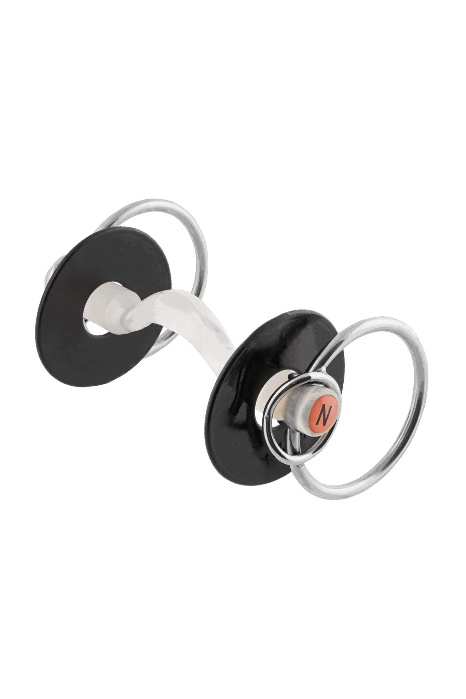 Outlet Nathe Mullen Mouth Bit 20mm w/ Port And Additional Small Rings (70mm) Loose Ring Snaffles