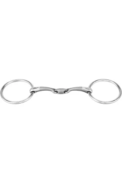Hot Satinox Double Jointed Loose Ring Snaffle, 12mm Loose Ring Snaffles