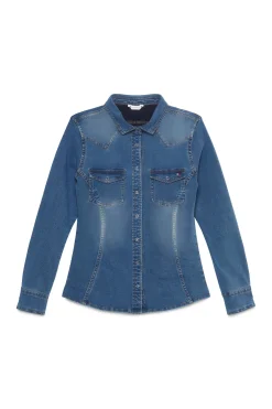 Outlet Tommy Hilfiger Equestrian Woodside Stretch Denim shirt Women Tops & T-shirts