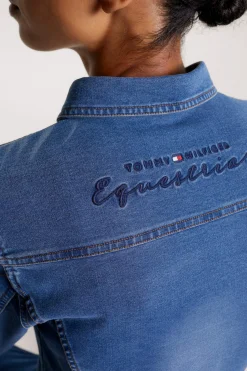 Outlet Tommy Hilfiger Equestrian Woodside Stretch Denim shirt Women Tops & T-shirts