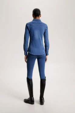 Outlet Tommy Hilfiger Equestrian Woodside Stretch Denim shirt Women Tops & T-shirts