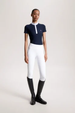 Hot Tommy Hilfiger Equestrian Chelsea Cooling Short Sleeve Logo Show Shirt Women Show Clothing|Tops & T-shirts