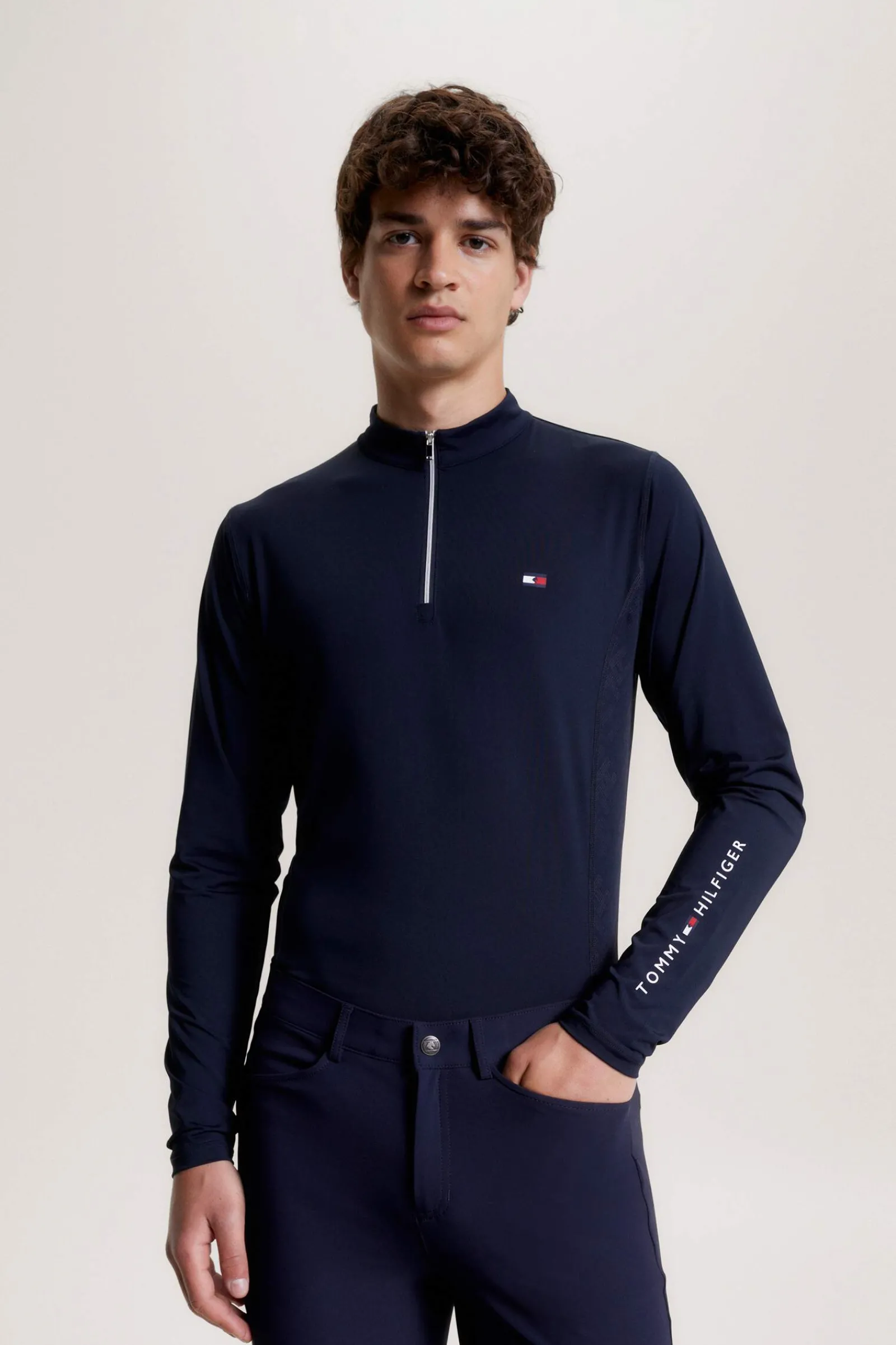 New Tommy Hilfiger Equestrian Wellington Long Sleeve 1/4 Zip Training Top Riding Shirts