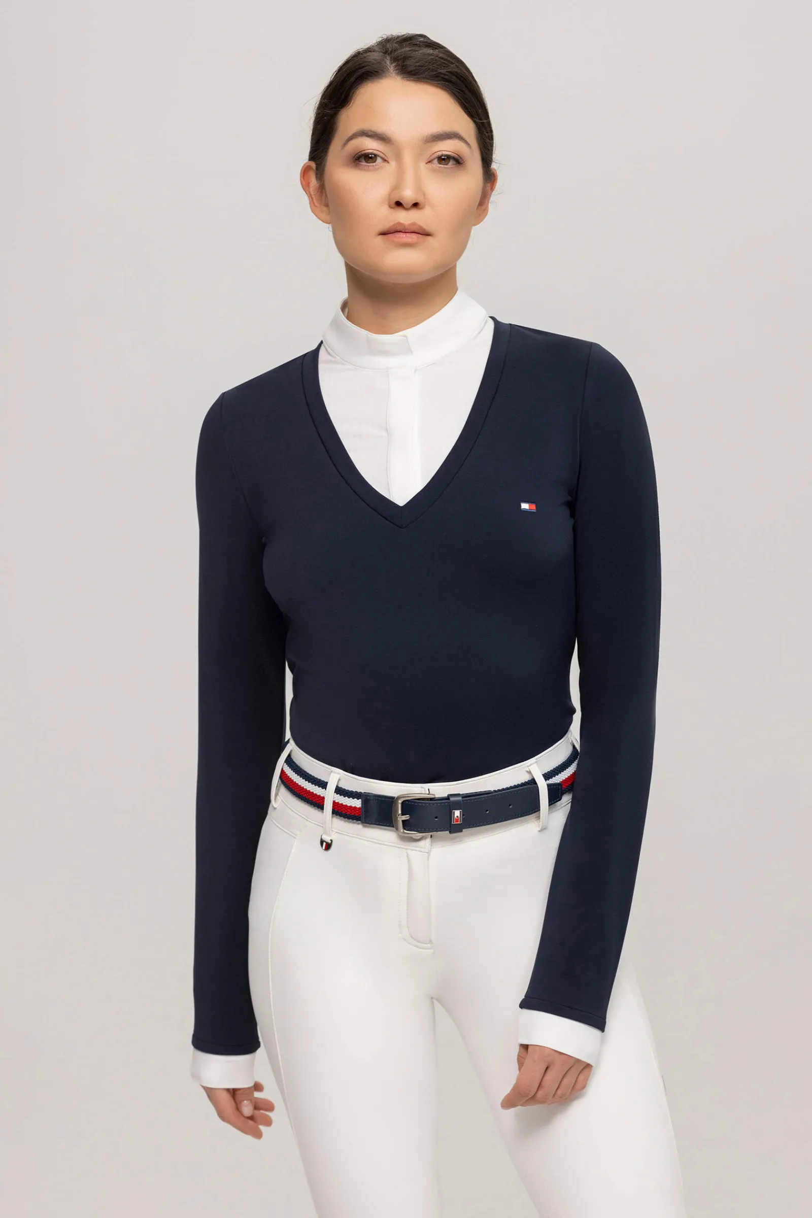 Hot Tommy Hilfiger Equestrian Montana Women´s 2-in-1 Show Shirt Women Show Clothing|Tops & T-shirts
