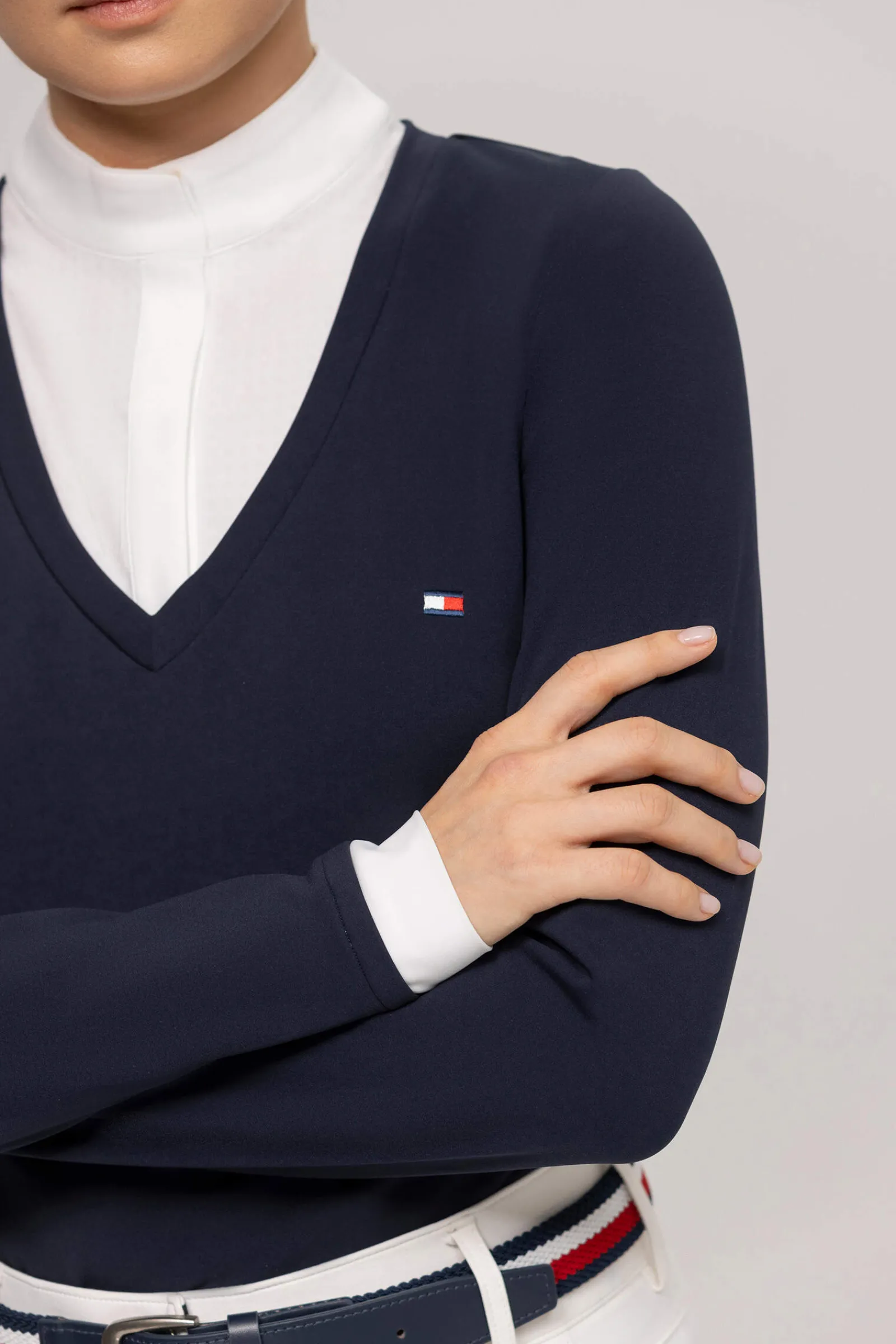 Hot Tommy Hilfiger Equestrian Montana Women´s 2-in-1 Show Shirt Women Show Clothing|Tops & T-shirts