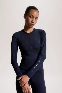 Hot Tommy Hilfiger Equestrian Cologne Reflective Long Sleeve 1/4 Zip Training Top Women Tops & T-shirts